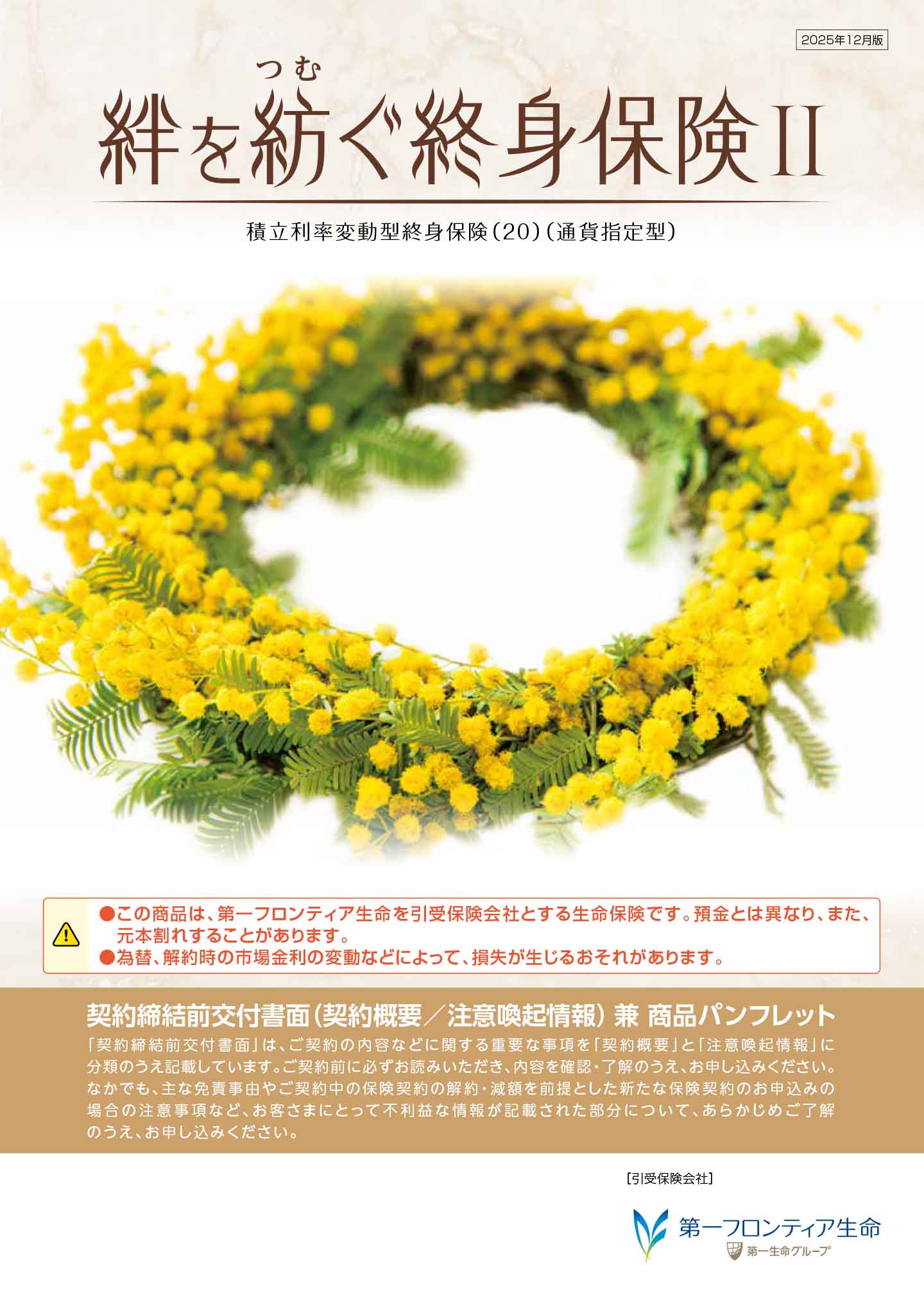 絆を紡ぐ終身保険Ⅱ　パンフレット表紙画像